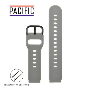 PASEK U01 - 7/B - CIEMNY SZARY / CZARNY - 20MM